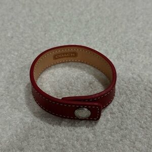 Coach Red Leather Belt Bracelet